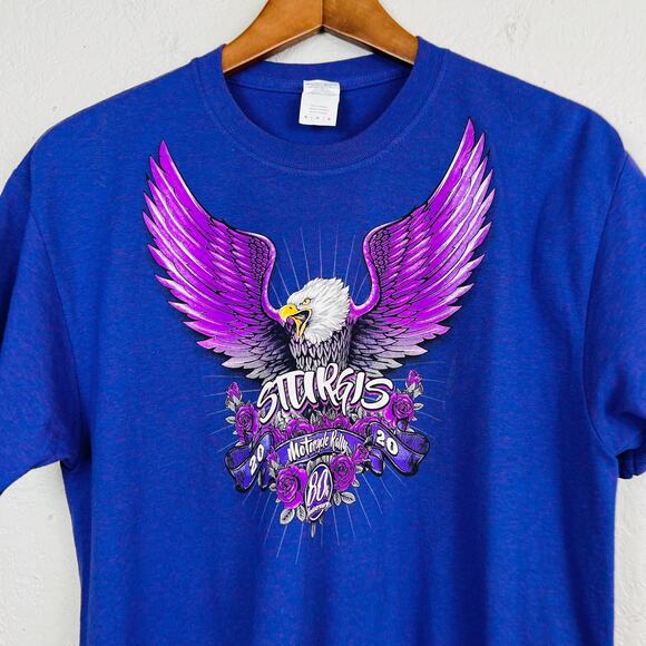 Sturgis 2020 Graphic Tee Short Sleeve Purple - M - Picture 2 of 6